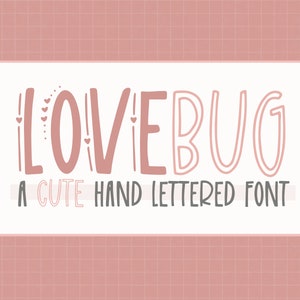 Valentine Font | Hand Lettered | Happy Valentine&#39;s Day | Cute Fonts | Heart Fonts | Love Font | Hand Written