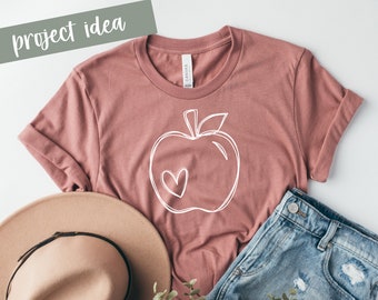 Apple SVG | Teacher SVG | Heart | Sketch | Hand Drawn | School | Shirt | Crafter | Back To School | Instant Download | PNG | Cut Files