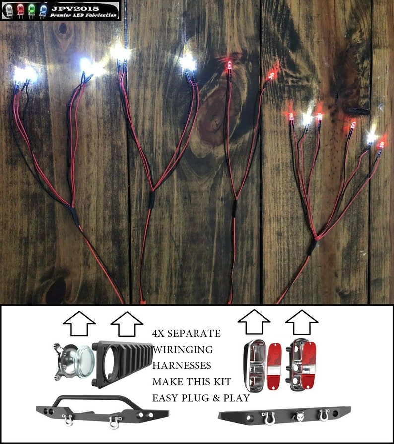 16 leds! Handmade in USA Front /& Rear leds 2019 Redcat led GEN8 SCOUT II rc led Light Kit