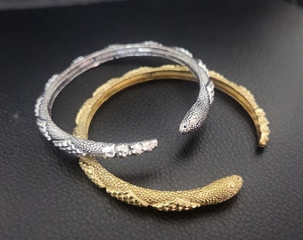 Bracciale a sonagli con serpente, bracciale in ottone con serpente, bracciale regolabile, polsino con serpente, bracciale boho, testa di serpente, bracciale boho, bracciale in metallo