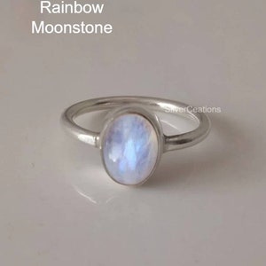 Moonstone Ring, Sterling Silver, Gemstone Ring, 925, birthstone ring, Gift Ideas, Dainty Ring, Solid Silver Ring,