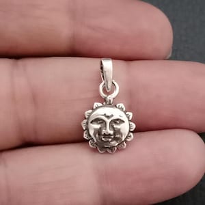 Sun pendant, Surya, Dainty Charm, Hindu Gods, dainty pendant, protection charm, Sterling silver, Indian God Silver, yoga, silver charm 925
