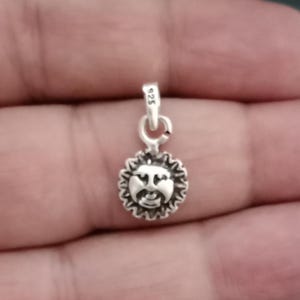 Sun pendant, Surya, Dainty Charm, Hindu Gods, dainty pendant, protection charm, Sterling silver, Indian God Silver, yoga, silver charm 925
