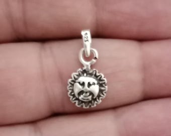 Sun pendant, Surya, Dainty Charm, Hindu Gods, dainty pendant, protection charm, Sterling silver, Indian God Silver, yoga, silver charm 925