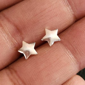 Star stud earrings, Celestial studs, cartilage earrings, Sterling silver, Stud earrings, gift for her, 925