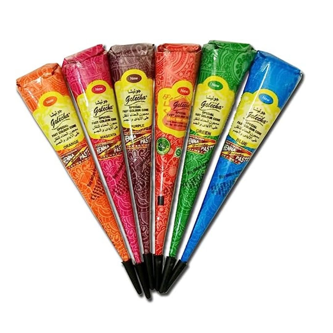12 Color Henna Cones 2cones Of Each Colour Color Tattoo Kit 12-color-henna-cones-2cones-of-each-colour-color-tattoo-kit