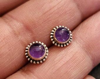 Amethyst stud earrings, Amethyst, cartilage earrings, Sterling silver, tragus, stone earrings, gift for her, purple earrings, 925