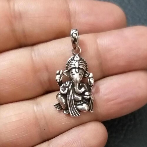 Ganesha Pendant, Hindu God pendant, Sterling Silver, Shiva's Son pendant, Lord Ganesh, Indian God Charm, Auspicious pendant, Elephant God,