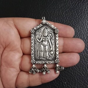 Shiva Silver pendant, Sterling Silver 925 Hindu God, Crescent moon, Mahadeva, Siva, bholeynath, Indian God, Cosmic