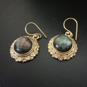 Labradorite  earrings,  Black Onyx earrings earrings, Statement Earrings, stone earrings, gift for her, Brass earrings, Party Earrings