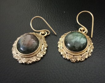 Labradorit Ohrringe, schwarze Onyx Ohrringe Ohrringe, Statement Ohrringe, Stein Ohrringe, Geschenk für sie, Messingohrringe, Party Ohrringe