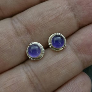 Amethyst stud earrings, Amethyst, cartilage earrings, Sterling silver, tragus, stone earrings, gift for her, purple earrings, 925