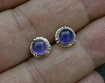 Amethyst stud earrings, Amethyst, cartilage earrings, Sterling silver, tragus, stone earrings, gift for her, purple earrings, 925