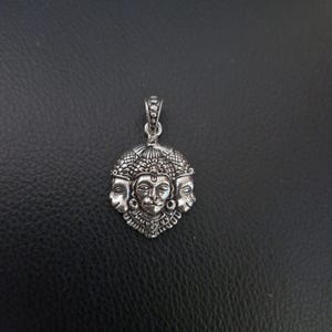 3 Face Hanuman Pendant Sterling Silver