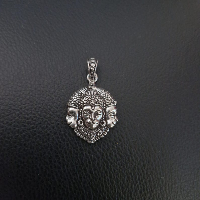 3 Face Hanuman Pendant Sterling Silver