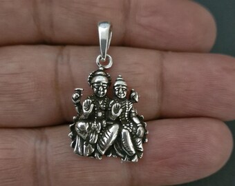 Vishnu Pendant, Sterling Silver Pendant, Lakshmi Pendant,  Krishna, Trinity, Hindu God, Indian Pendant, Sudarshana Chakra, Narayana Pendant