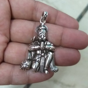 Hanuman pendant, Sterling Silver 925, Hindu God amulet, protection charm, Rama devotee, Vanara, Monkey God, FEARLESS