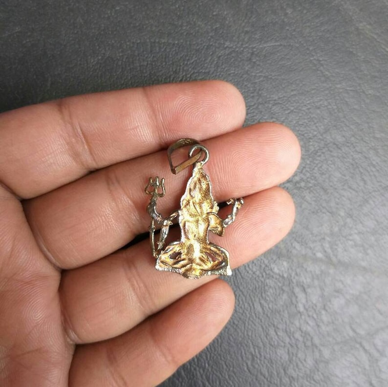 Damru Shiva Pendant Cosmic Trishula Shiva Ling Ganges Trident Hindu God Shiva bholeynath Pendant Necklace Rudra Mahadev Shiv