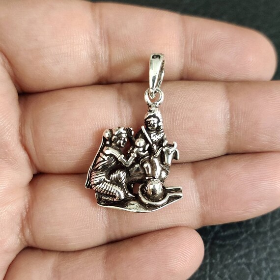 Shiva Parvati Pendant Sterling Silver 