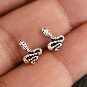 Snake stud earrings, Serpent, cartilage earrings, Sterling silver, tragus, Snake earrings, gift for her, Kids earrings, 925, Naga, Animal