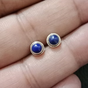 Lapis Lazuli stud earrings, cartilage earrings, Sterling silver, tragus, stone earrings, gift for her, tiny earrings,