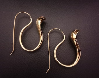 Cobra Earrings, Brass  Earrings, reptile earrings, snake jewelry, reptilian jewelry, gift for her, Snake Earrings, Serpent earrings