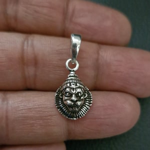 Narasimha Pendant, Vishnu Avatar, Indian amulet pendant, Sterling Silver Pendant, amulet charm, Narsimha Pendant, Lion God, Tiny charm