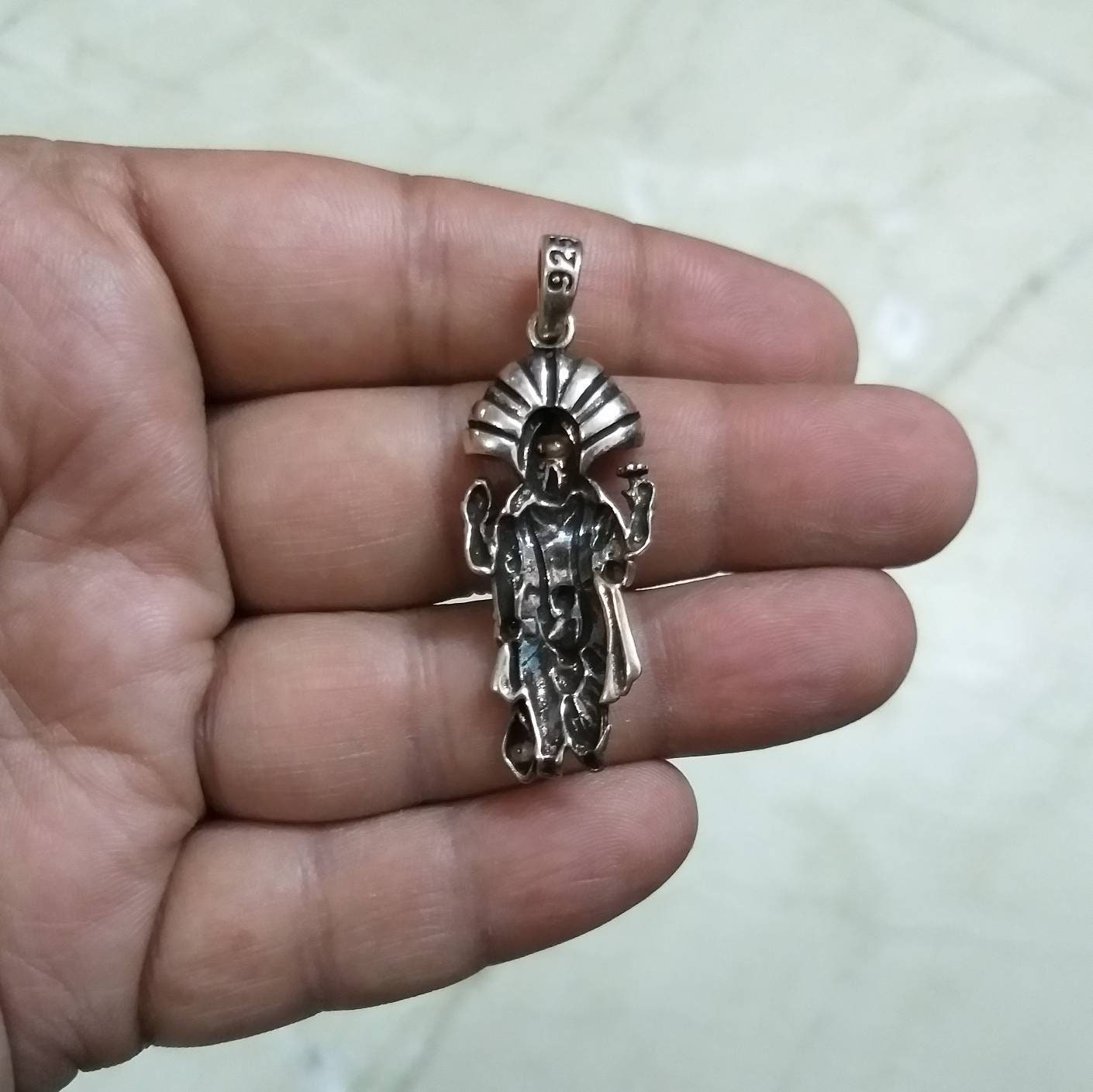 Vishnu Pendant Sterling Silver Pendant Sheshnaag Vishnu Etsy