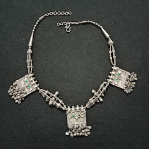 Old silver necklace from Rajasthan, India,  Indian tribal necklace, ethnic tribal silver, vintage necklace