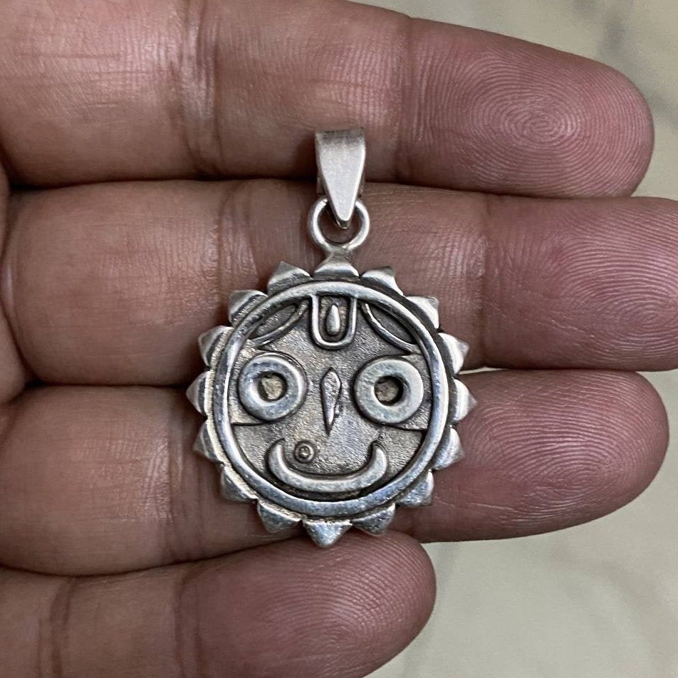 Jagannath Pendant Sterling Silver Lord Jagannath Hindu God Etsy