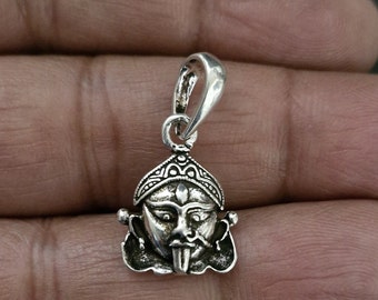 Kali Pendant, Sterling Silver, Hindu Goddess, Maa Durga Chamunda Kaali, Kali with tongue out, 925, maa, Durga, Kalika