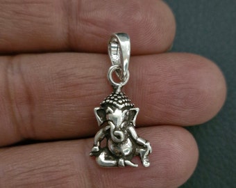 Ganesha Pendant, 925 Sterling Silver, Swastika, Hindu God pendant, Shiva' Son, Lord Ganesh, Indian God, Auspicious pendant, Elephant God,