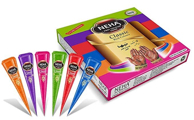 12 color henna cones, (2cones of each colour), color tattoo kit, Temporary body Ink, Hina, Mehendi Mehandi, Art, DIY, Party Tattoos, Neha