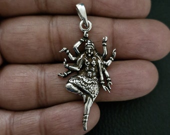 Kali Pendant, Sterling Silver, Hindu Goddess, Maa Durga Chamunda Kaali Aadishakti Maha Maya Yogini Beautiful Pendant, Protection Amulet