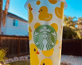 Rubber Ducky / Duck Personalized Starbucks Cold Cup / Personalized Custom Reusable Tumbler / Personalized Gift / Custom Tumbler / Gift