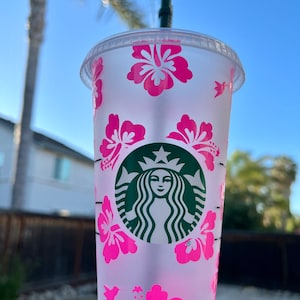 Hibiscus and Hummingbirds / Personalized Starbucks Cold Cup / Personalized Reusable Tumbler / Personalized Gift / Custom Tumbler / Gift