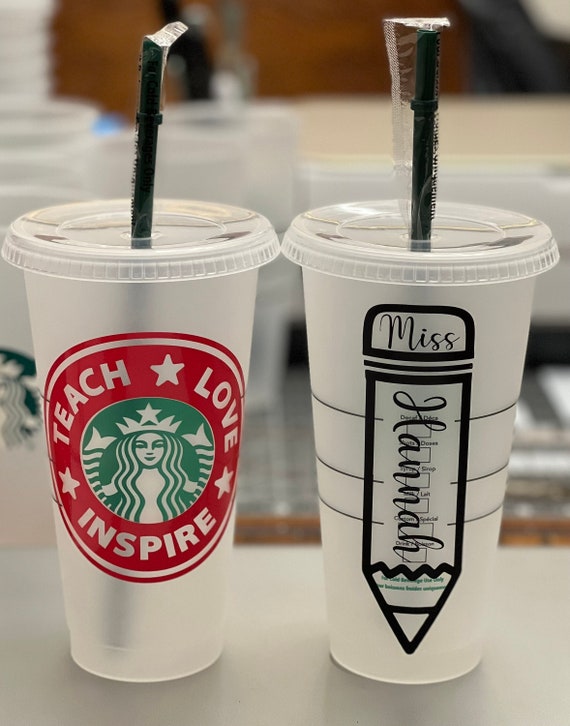 Personalized Starbucks Reusable Cold Cup Teacher Tumbler
