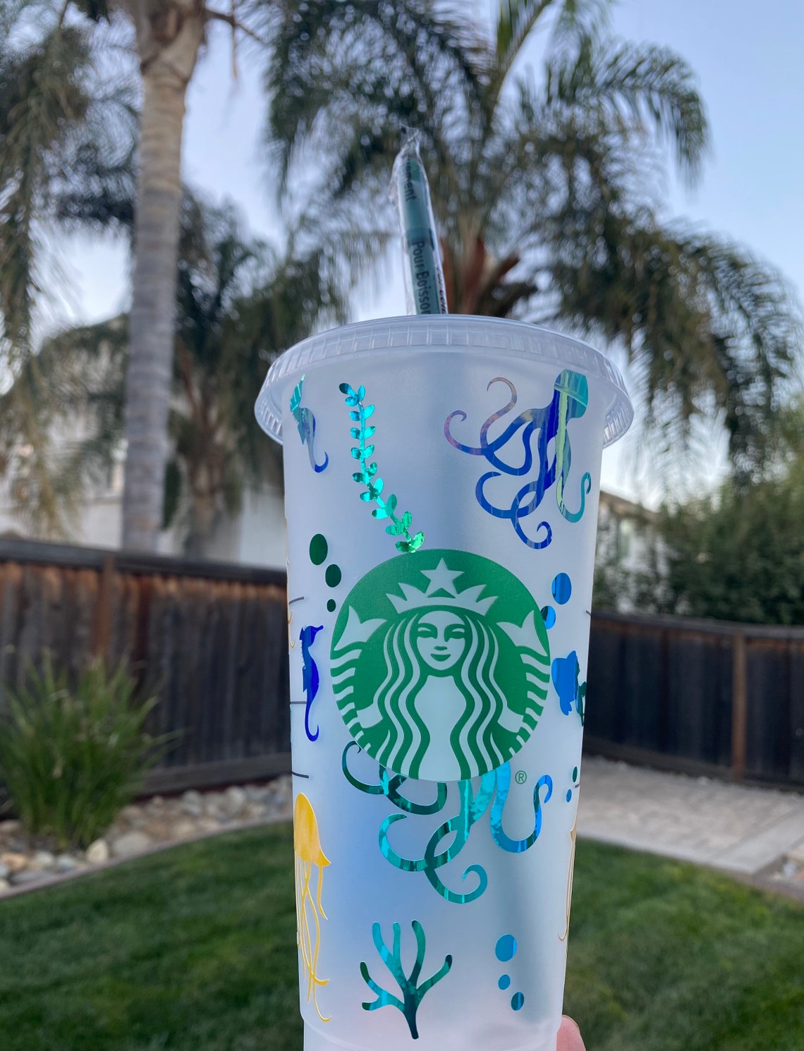 Ocean Sea Life Beach Under the Sea Starbucks Cold Cup / Etsy