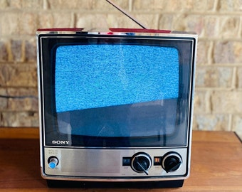 Halloween Themed 1979 Silver & Black Sony Trinitron Portable