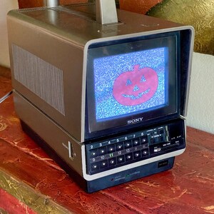 Halloween Themed 1979 Silver & Black Sony Trinitron Portable