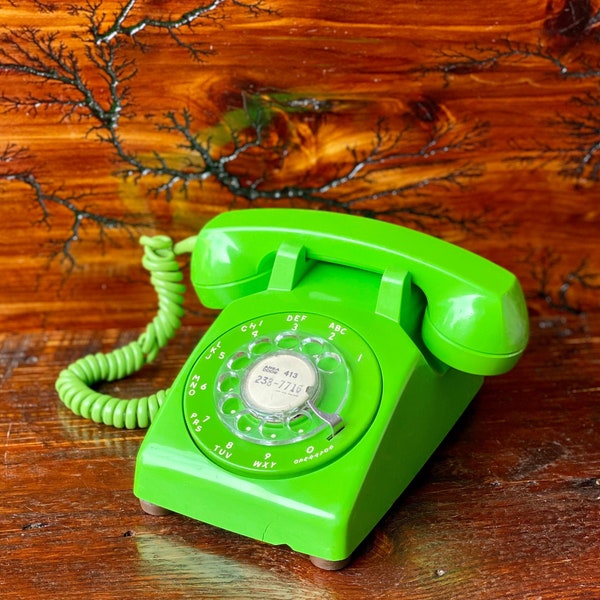 Green Rotary Phone Etsy