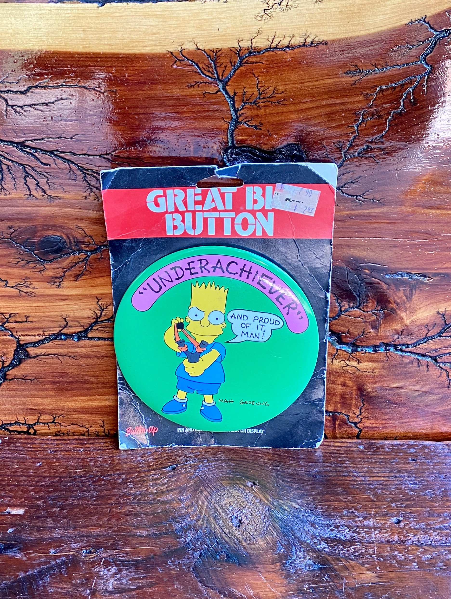 Vintage Bart Simpson Button: 