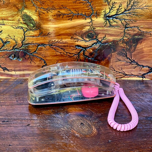Retro 1990s See Through Translucent Hot Pink And Black Conair Touch Tone Landline Telephone  - Works Great!