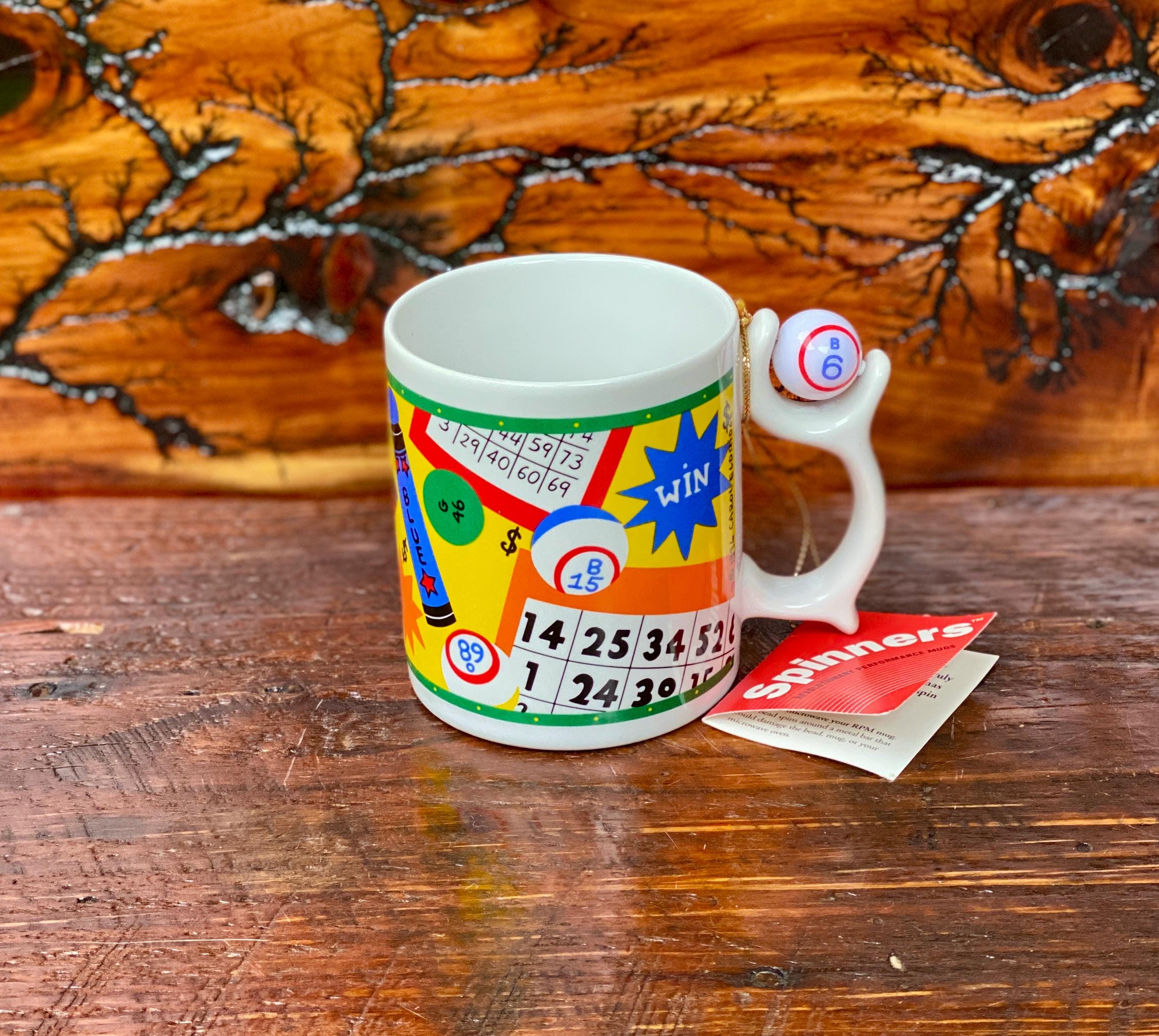 Vintage Spinners Bingo Mug: 1990s Carrol Eldridge Ceramic Coffee