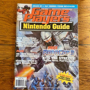 Vintage Game Player&#39;s Nintendo Guide To Nintendo Games Robocop 3 - August 1992 Volume 5 Number 8 - NES Strategy Guide Magazine
