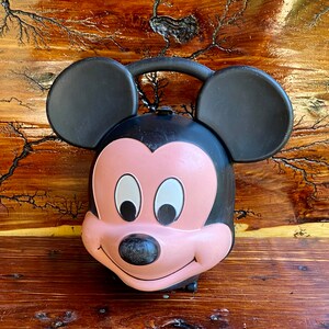 Vintage Authentic 1980s Walt Disney Mickey Mouse Head Lunchbox By Aladdin Industries - Made In The USA