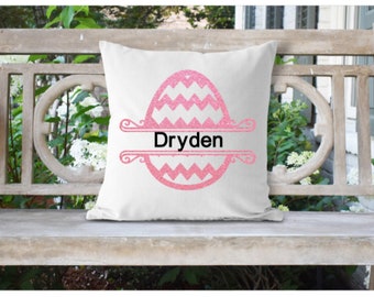 Chevron monogrammé coussin oeuf de Pâques