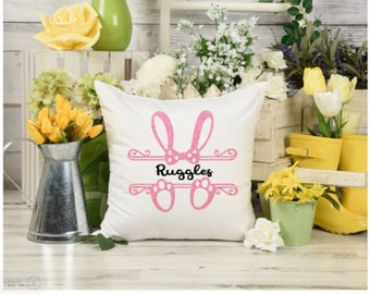 Monogrammed Bunny  Pillow