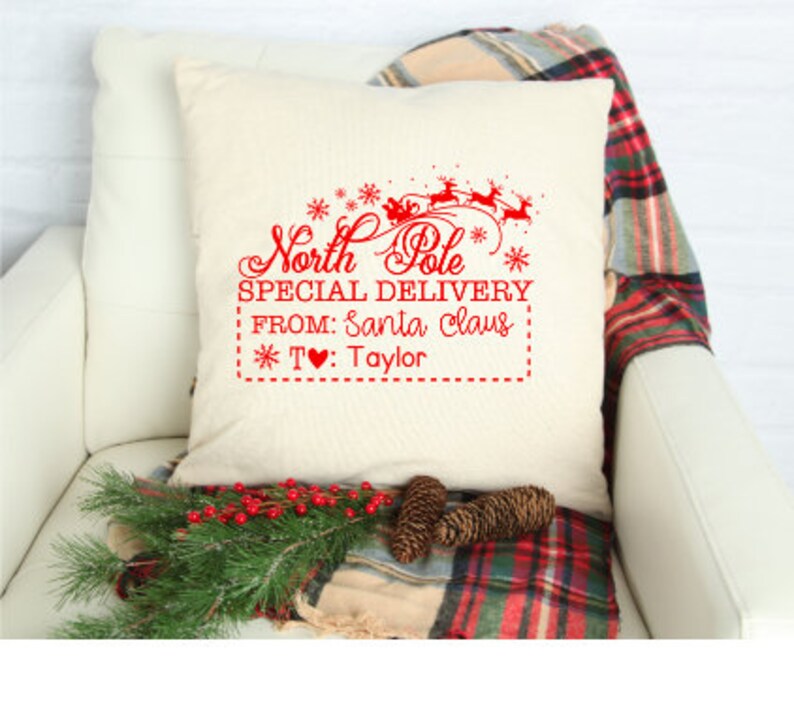 Special Delivery Personalized Christmas Pillow