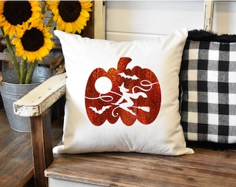 Witch Pumpkin Pillow Cover